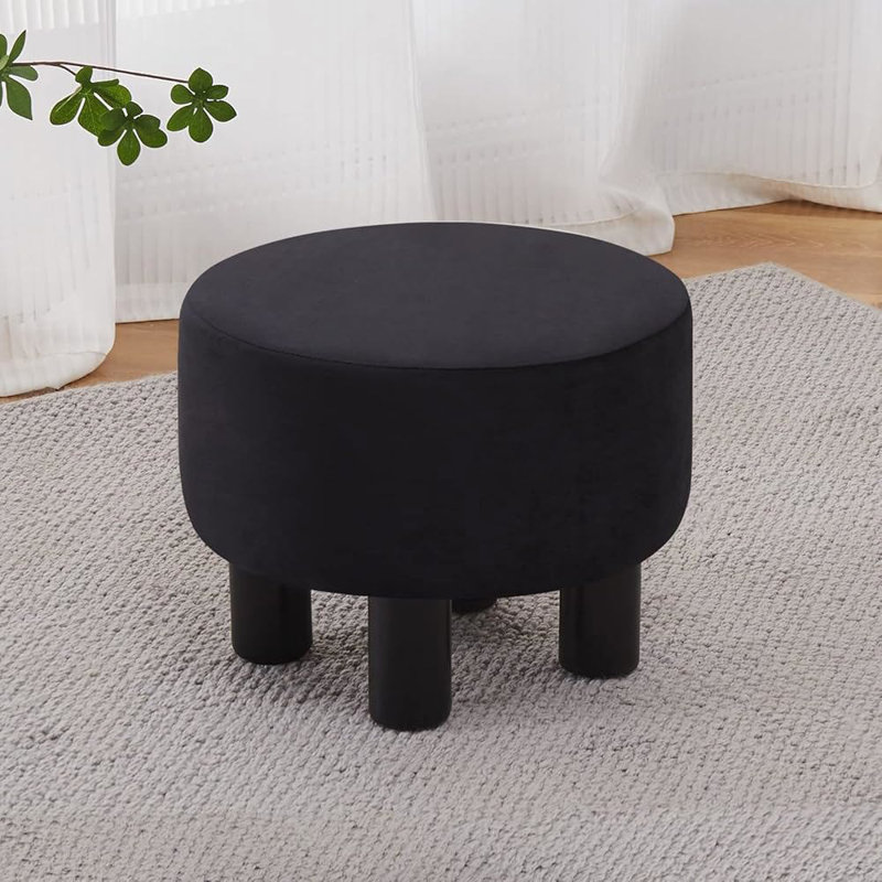 Tabouret d'appoint en bois, Velours noir