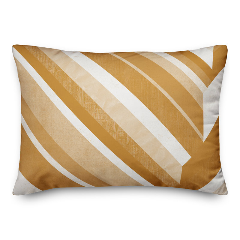 Coussin intérieur / extérieur à rayures, Orange
