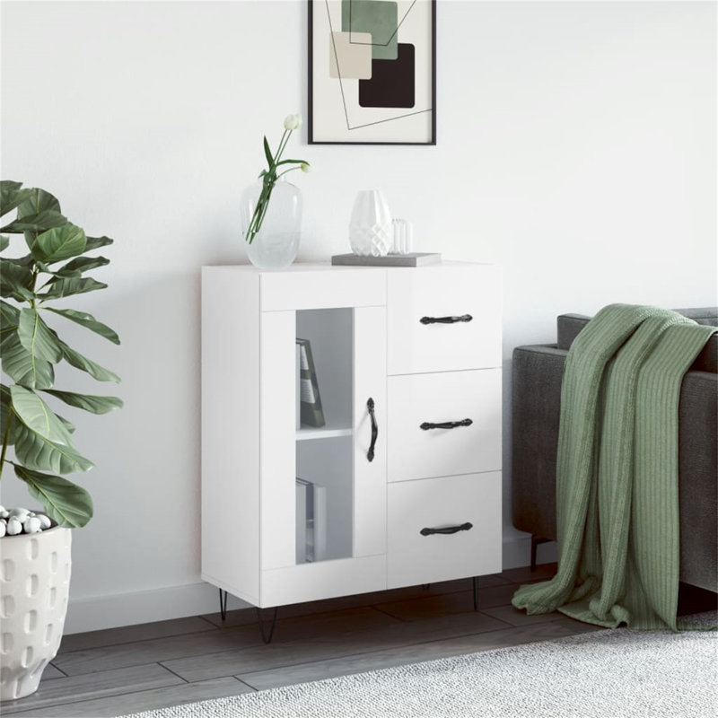 Maykol 69.5cm Sideboard, High Gloss White