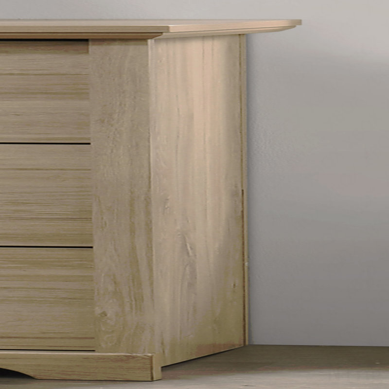 6-Drawer Dresser, 57"W  With Black Handles, Brown