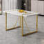 Ensemble de salle à manger 5 pièces rectangulaire moderne avec table haute brillance et chaises en porte-à-faux en similicuir-695207122-691350914