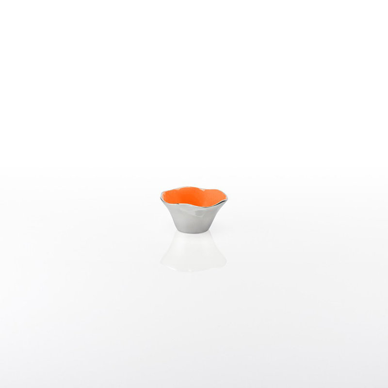 Ruffled Dish Decorative Bowl, Orange