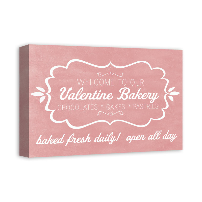 «Valentine Bakery», reproduction rose sur toile