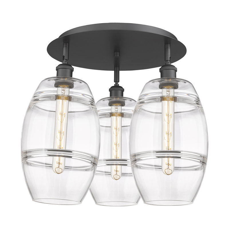 Plafonnier encastré Dundrod, Noir mat, H 10,88 po x l 19,75 po x P 19,75 po, Transparent