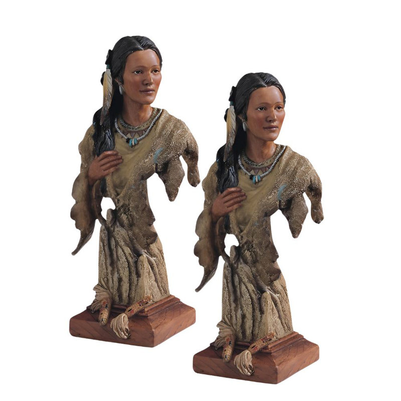 "Ensemble de 2 pièces" ICE ARMOUR 12 "H Buste de femme indienne Figurine de figurine amérindienne