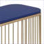 Table basse moderne bleue et dorée avec base en métal - Sophistication peu encombrante pour le salon