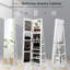 360° Rotating Mirrored Jewelry Cabinet Armoire 3 Color LED Modes Lockable-706361052