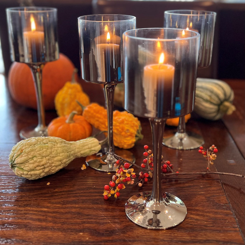 Long Stem Silver Ombre Votives