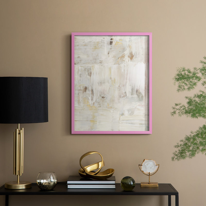 Reproduction encadrée Milky Patina II - bois massif, H 21 po x l 17 po, Pink Framed