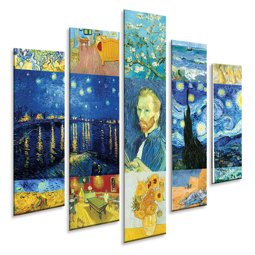 5-tlg. Kunstdruck-Set Van Gogh Collage 3 von Vincent Van Gogh