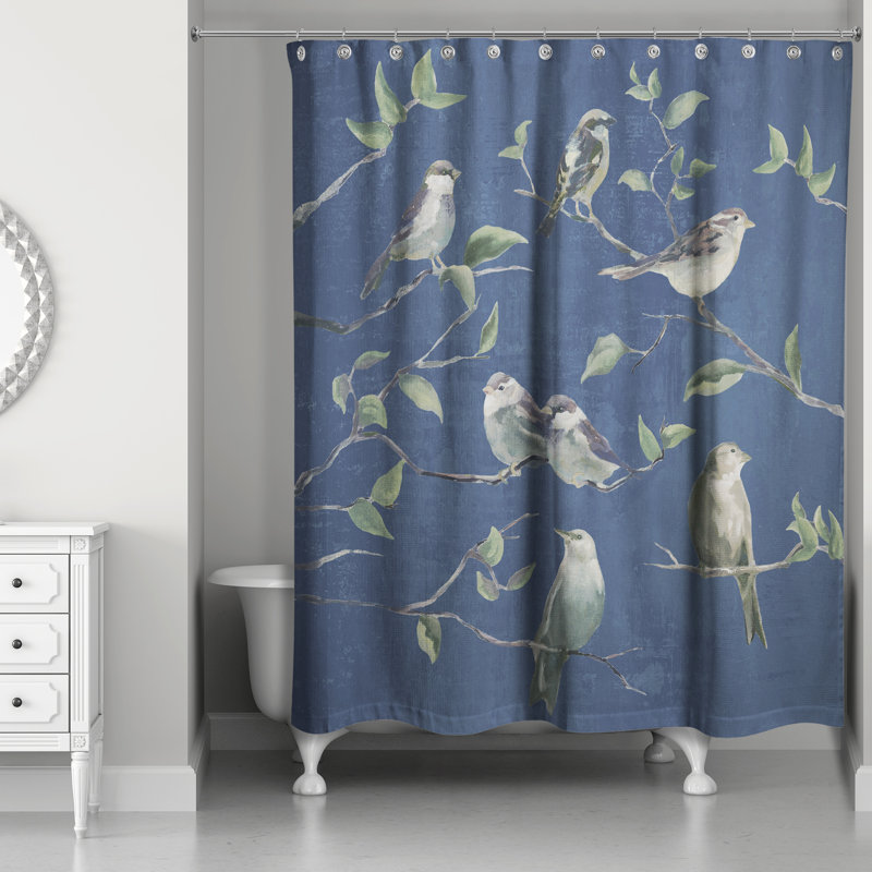 Rideau de douche simple Dequisha, Bleu marine