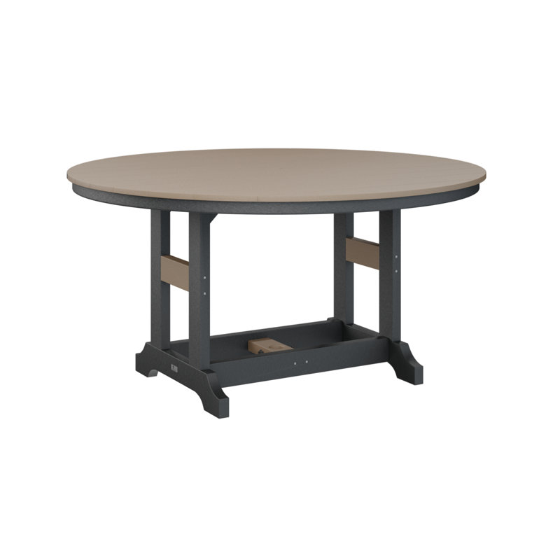 Garden Classic Outdoor Round Bar Table, Black, Weatherwood