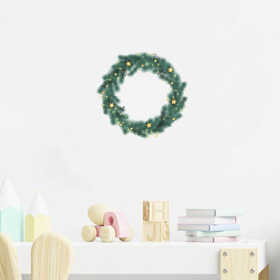 Autocollants de guirlande de Noël Décoration de vitrail de père Noël