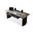 Black Rectangular Hight adjustable Sintered Stone + Carbon Steel with 2 drawers desk-108218802