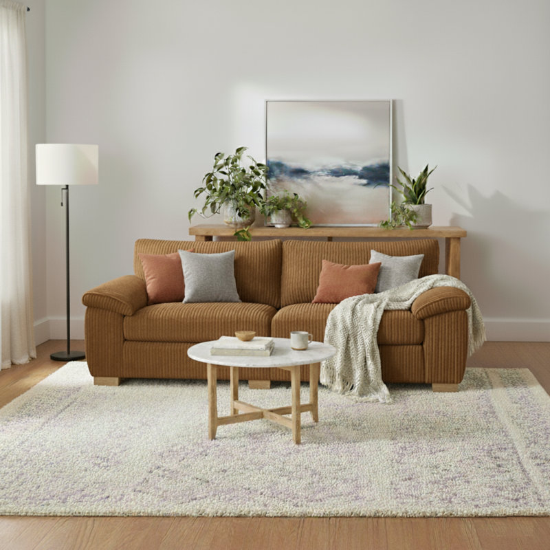 2 Seater Corduroy Sofa, Beige