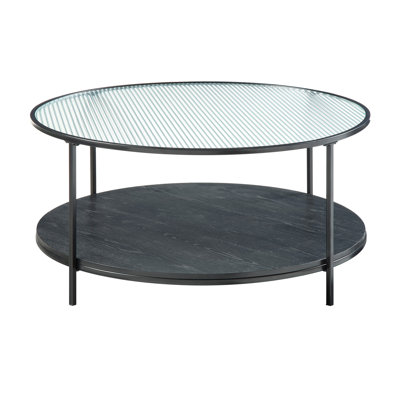 2Pc Occasional Table In Modern Style, Black Tempered Glass Top And Metal Framework Tables For Living Area, Base