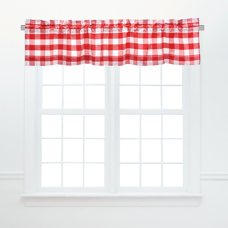 Franklin Cotton Valance Window Treatment, Red