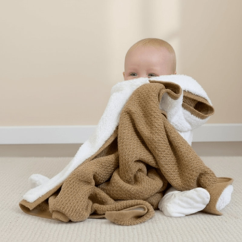 Thorun Cotton Baby Blanket, Brown