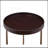 Genoa Round Tray Table With Metal Frame, Espresso