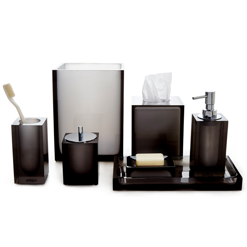 Smoke Acrylic Freestanding Bathroom Canister
