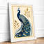 Ornamental Peacock Japandi - Framed Print-1116547000-1116547006