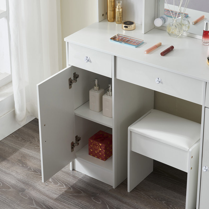 White Makeup Vanity Set