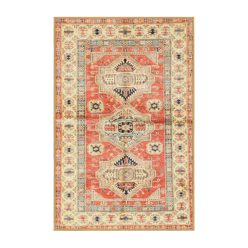 Tapis oriental rouge / beige / bleu, Rectangle 6 pi x 9 pi