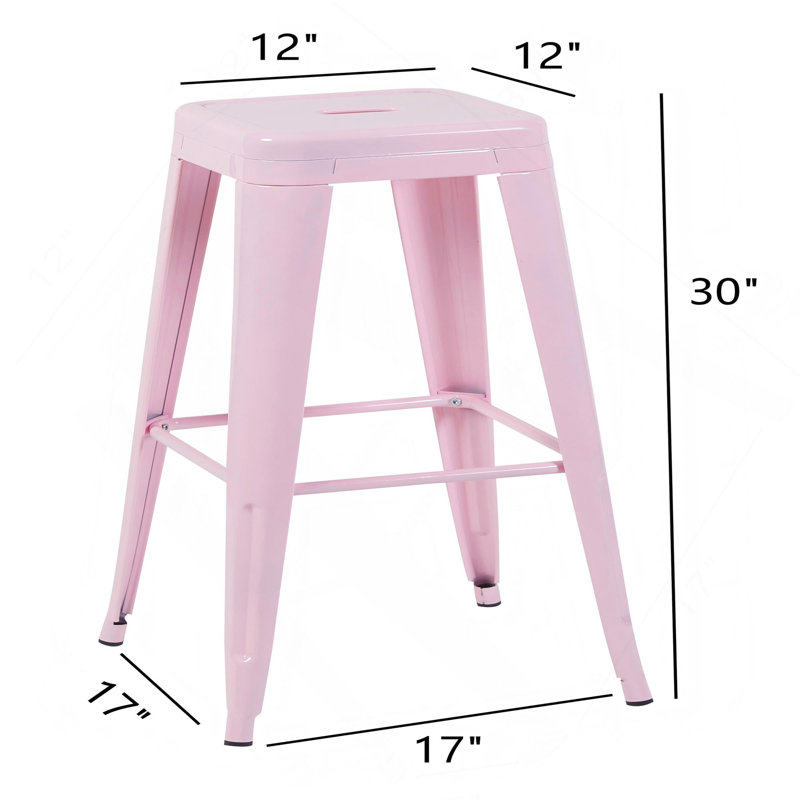 Tabouret à hauteur de comptoir 30 po, ensemble de 4 tabourets de bar en métal sans dossier, non empilable, amovible et facile à assembler, permettant d'économiser de l'espace pour un îlot de cuisine / bar / café / salle à manger