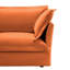 Fauteuil à housse avec 1 grand coussin de dossier et 2 grands coussins décoratifs, 1 canapé profond confortable et 1 siège large, plusieurs coussins moelleux, tissu chenille, orange