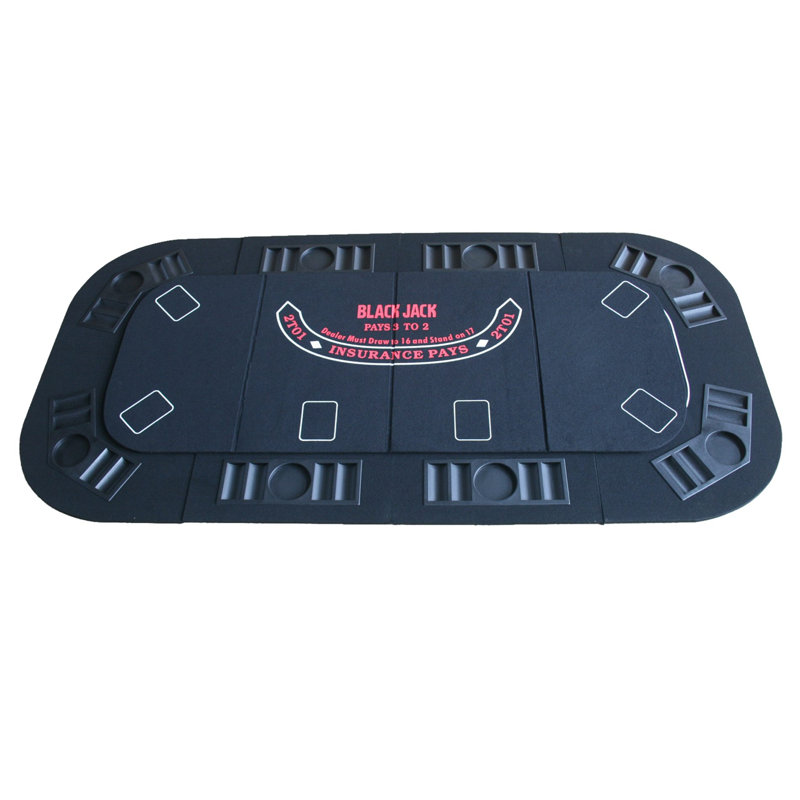 IDS Online Corp 63 " 8 - Player Oak Black Foldable Poker Table
