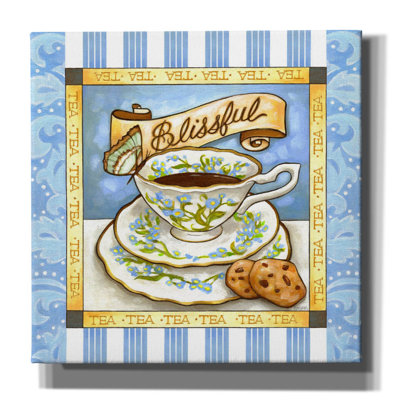 'Tea Blissful Blue Teacup' by Cathy Horvath-Buchanan Canvas Wall Art