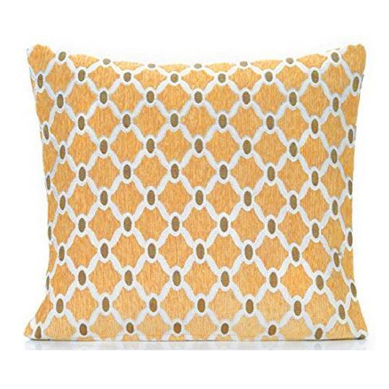 Beauville Berkeley Geometric Cushion Cover, 45 x 45cm, Gold, Polyester