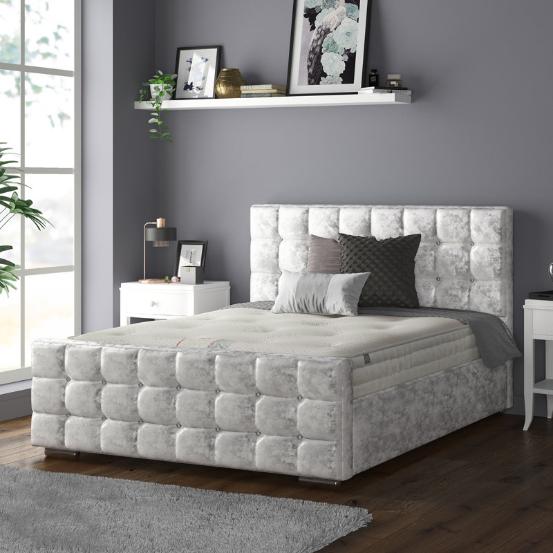Owsley Upholstered Bed, Super King (6'), Silver