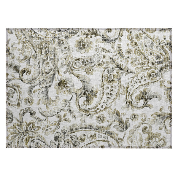 Bungalow Rose Siim Washable Paisley Indoor / Outdoor Rug & Reviews ...