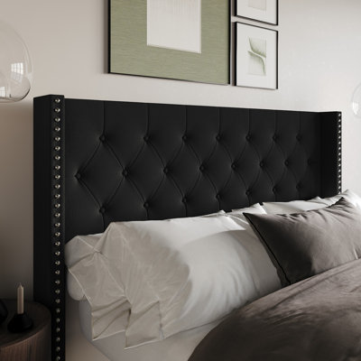 Grinnell Upholstered Linen Wingback Headboard