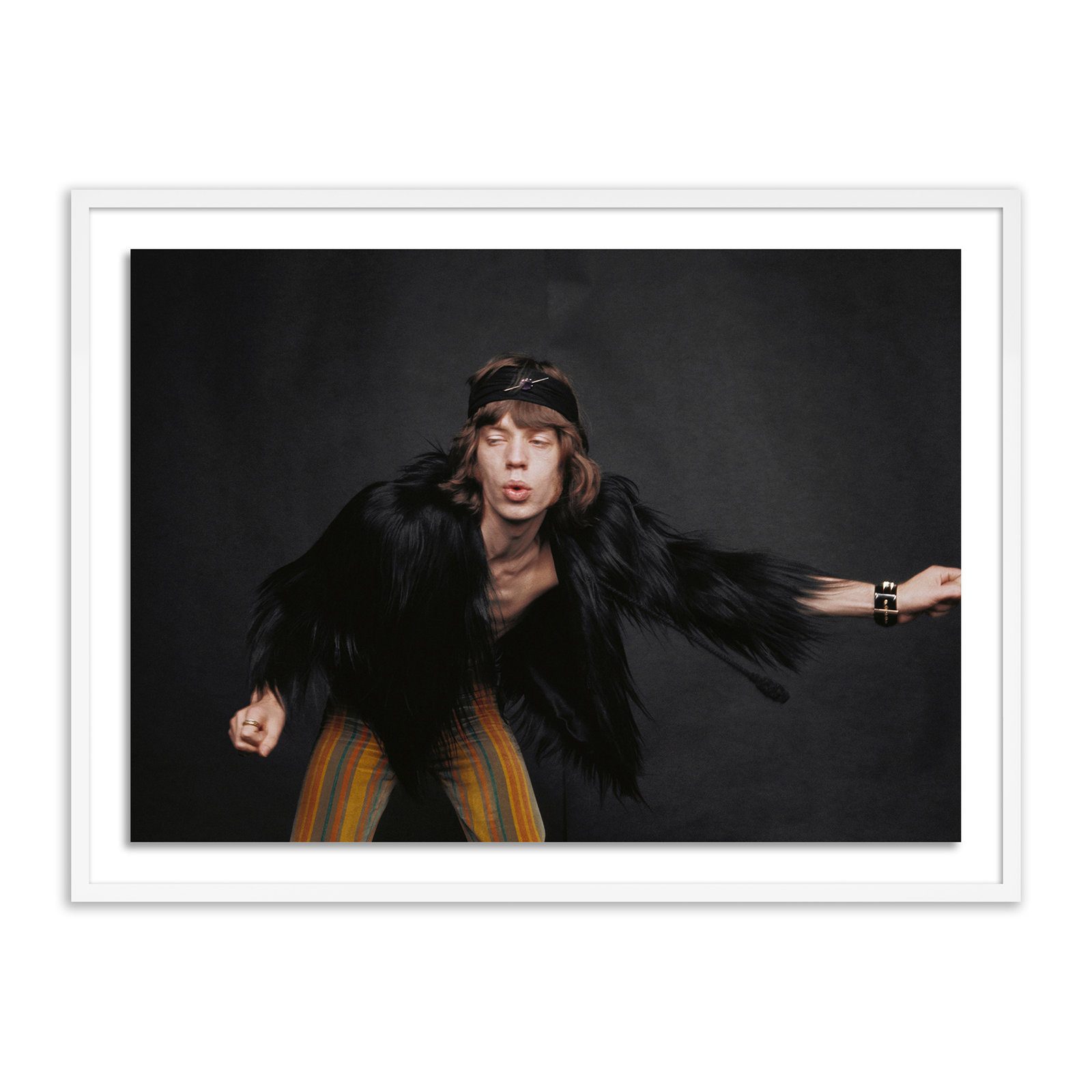 Adlar "Rolling Stones Singer" Print, 18" H x 24" W, White/Neutral Framed