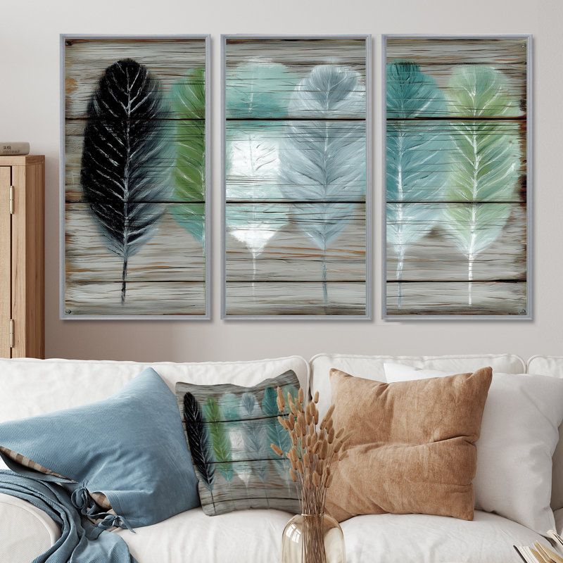 Ensemble de salon Boho, H 40 po x l 60 po, Reproduction avec cadre flottant, Argent argent