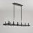 47 Inch 12-Light Modern Farmhouse Linear Chandelier with Clear Glass Shades-2051837345