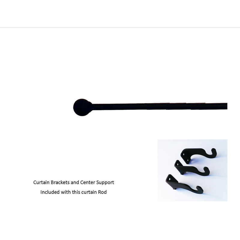 Maksian Adjustable Single Curtain Rod, 36" - 60"