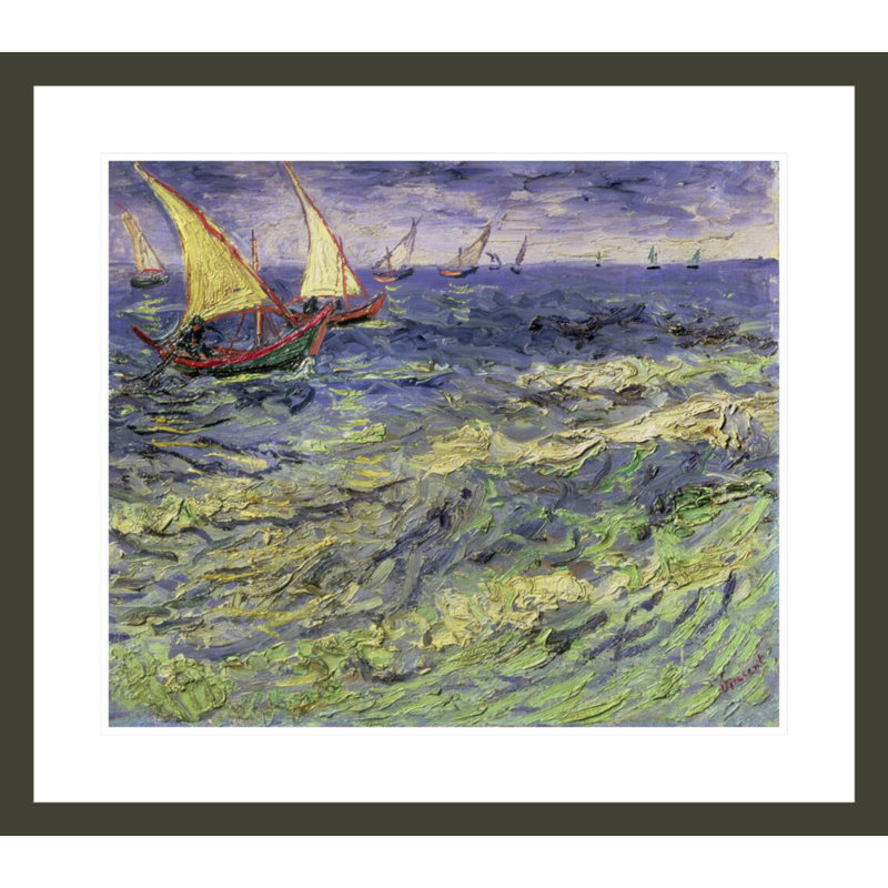 Paysage marin à Saintes-Maries (vue de la Méditerranée) par Vincent van Gogh, impression giclée encadrée