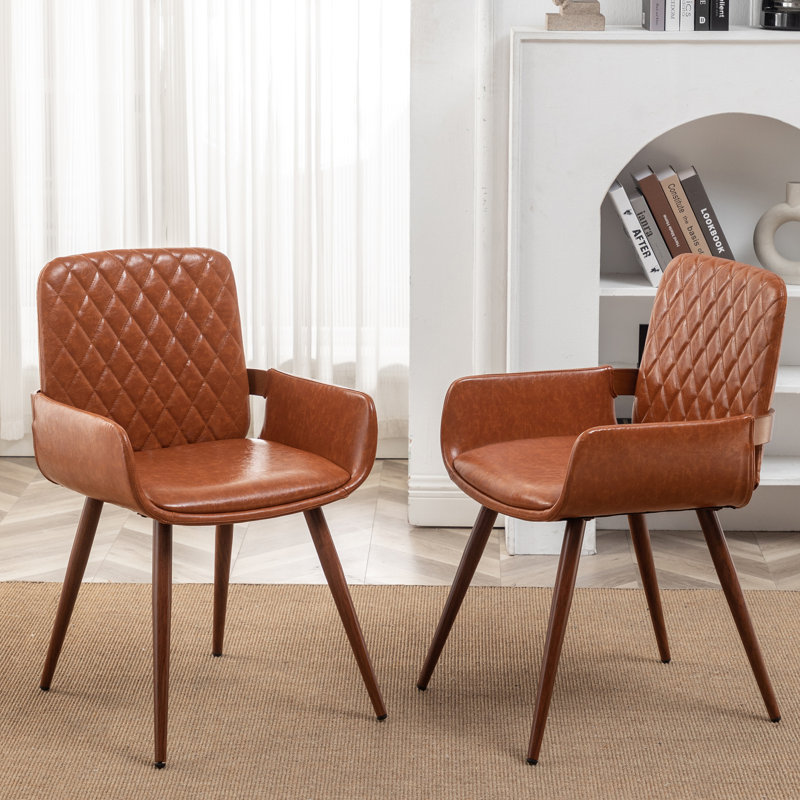 Kopelynn Modern Upholstered Dining Chair, Orange