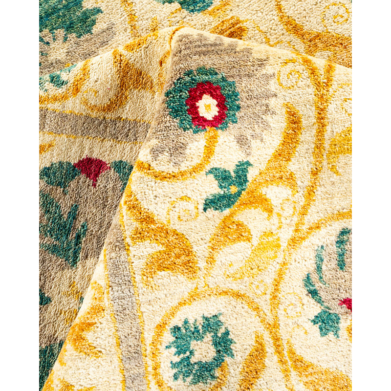 Tapis ivoire unique de 12 pi 3 po x 18 pi 4 po Graddy