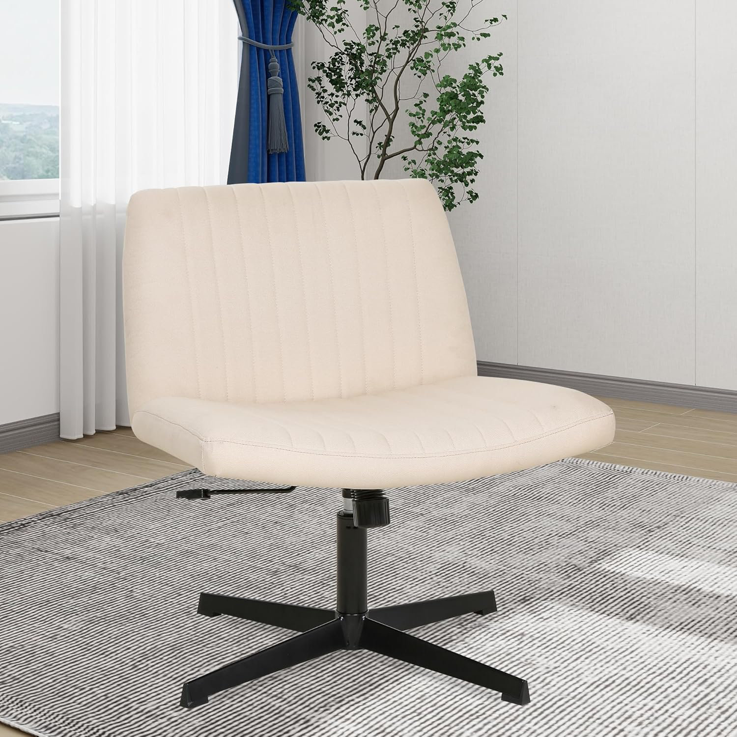 Ebern Designs Criss Cross Chair Armless Cross Legged Office Desk Chair ...