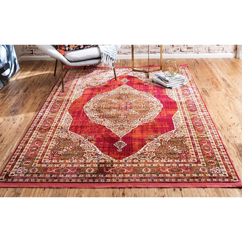 Tapis oriental Folmar, Rectangle 5 pi 5 po x 8 pi, Rouge