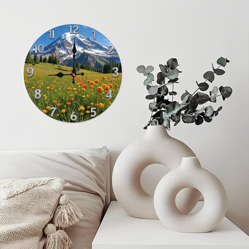 Décoration murale horloge de montagne