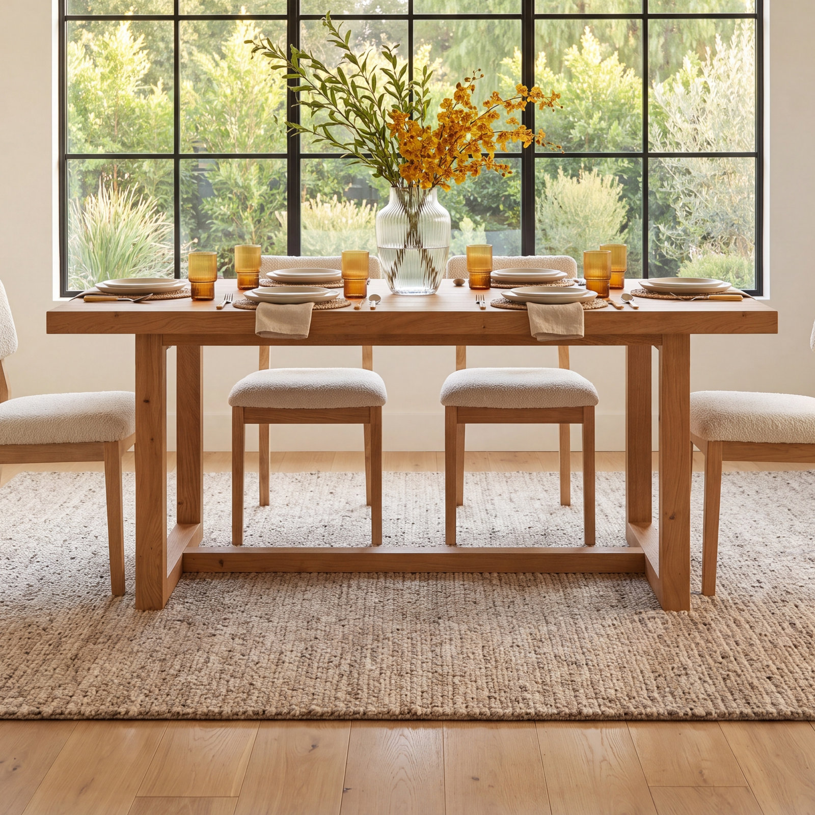 Modica 70" Pine Dining Table, Honey Brown