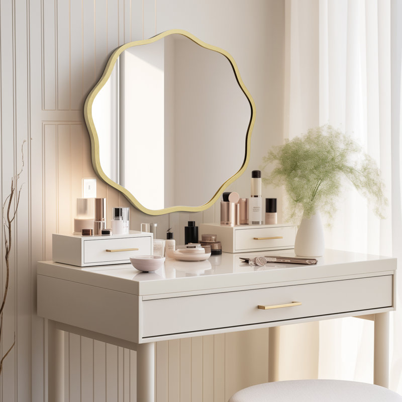 Miroir Elegant, 20 po x 20 po, Doré