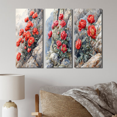 Pivoines par The Rocky Outcrop I - Collection de reproductions d'art sur toile florales