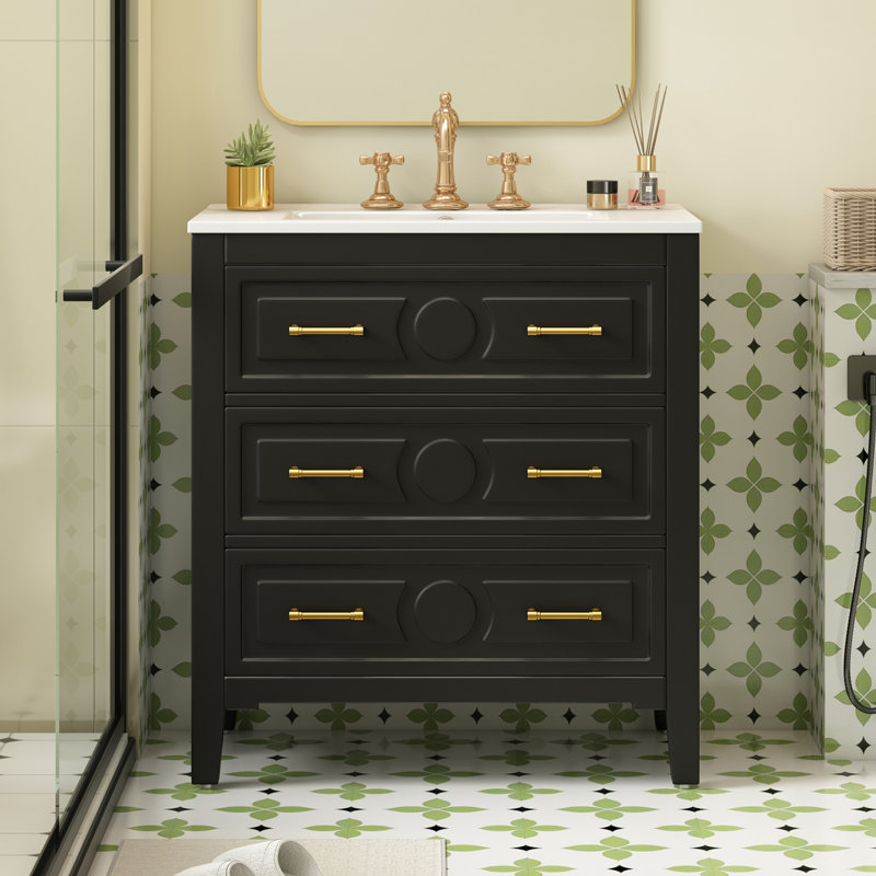 Meuble-lavabo 30 po avec lavabo en céramique