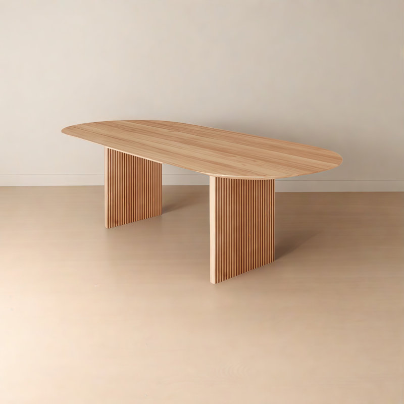 Morden Oval Solid Wood Dining Table, 29.5"H x 70.9"L x 31.5"W
